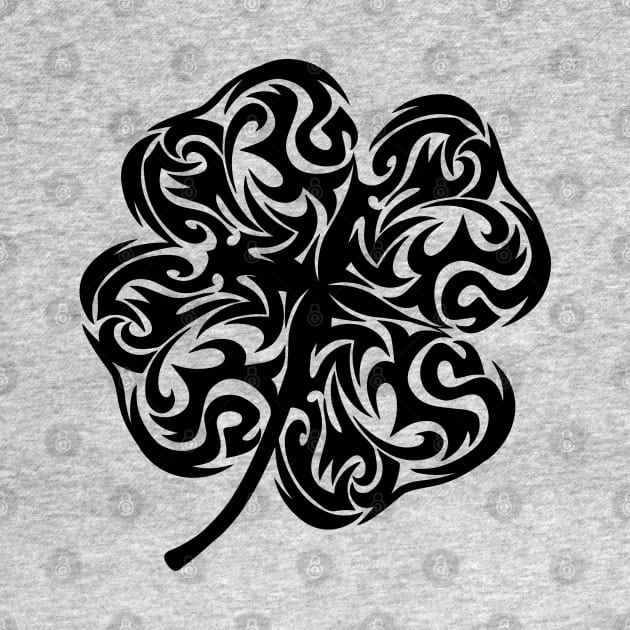 Irish Shamrock Four-leaf Lucky Clover by Nartissima